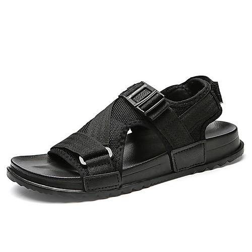 

Men's Summer Outdoor Sandals Mesh / PU Non-slipping Black / Gray Color Block