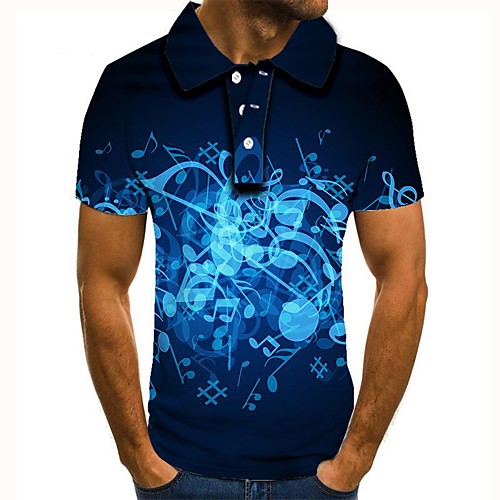 

Men's 3D Polo Basic Daily Shirt Collar Blue / Short Sleeve