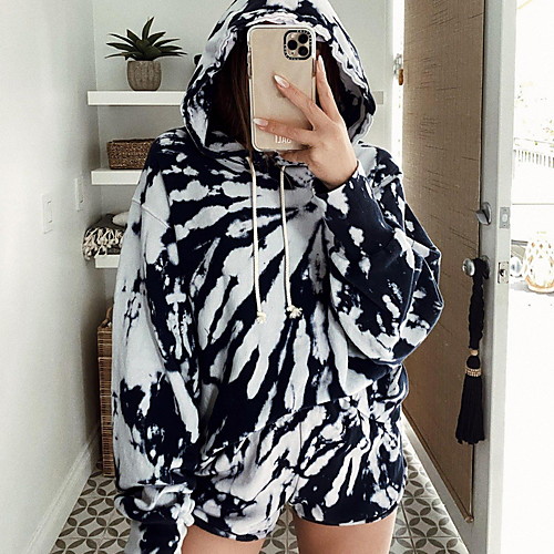 

Women's Hoodie Striped Basic Black S M L XL XXL