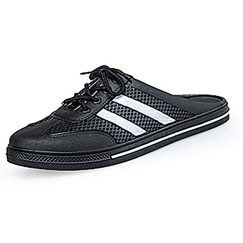 

Men's Summer Casual Daily Clogs & Mules PU Non-slipping Black and White / White / Black Color Block