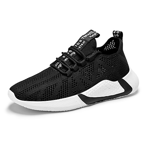 

Men's Fall Daily Outdoor Trainers / Athletic Shoes Running Shoes / Walking Shoes Tissage Volant Breathable Non-slipping Shock Absorbing Dark Grey / Black