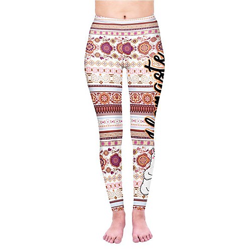 

Women's Yoga Pants 3D Print Coffee Elastane Yoga Running Fitness Tights Leggings Sport Activewear Quick Dry Tummy Control Butt Lift Moisture Wicking High Elasticity Skinny