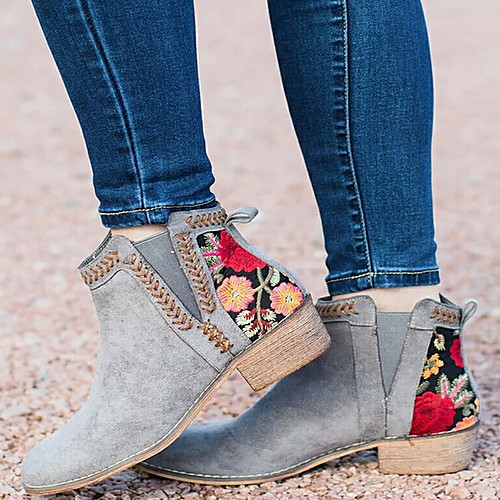 

Women's Boots Fall & Winter Flat Heel Pointed Toe Daily PU Mid-Calf Boots Black / Brown / Gray