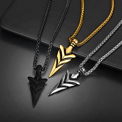 

Pendant Necklace Necklace Charm Necklace Retro Arrow Statement Fashion Titanium Steel Black Gold Silver 555 cm Necklace Jewelry 1pc For Halloween Street Birthday Party