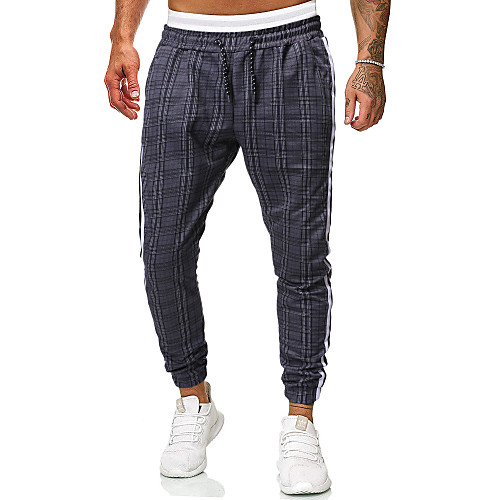 

Men's Basic Slim Chinos Sweatpants Pants - Plaid / Checkered Print Classic Gray US34 / UK34 / EU42 / US36 / UK36 / EU44 / US38 / UK38 / EU46 / Drawstring / Elasticity