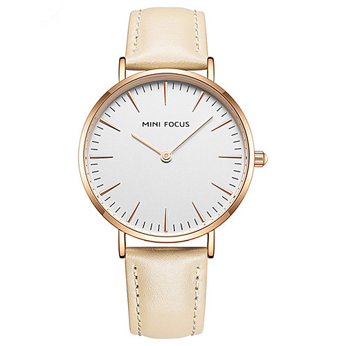 

MINI FOCUS Women's Quartz Watches Crystal Casual Fashion Black White Blue Genuine Leather Japanese Quartz White Black Blue New Design Casual Watch 1 pc Analog One Year Battery Life