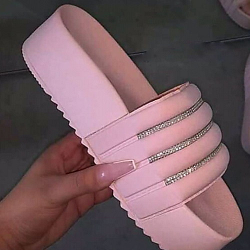 

Women's Sandals Summer Flat Heel Open Toe Daily PU Pink