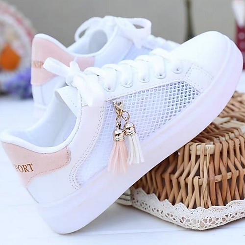 

Women's Sneakers Summer Flat Heel Round Toe Daily Mesh Black / Pink