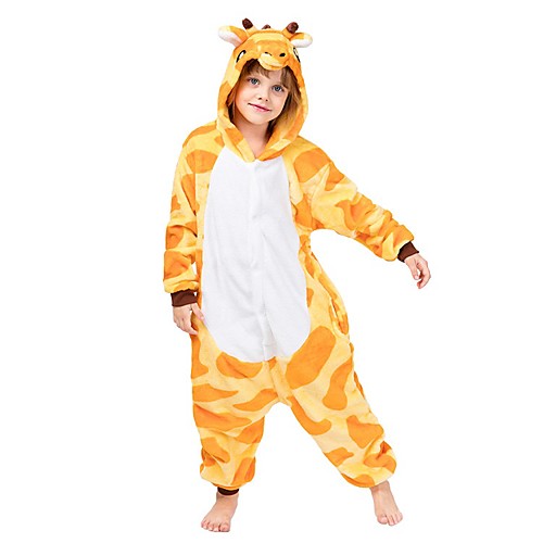 

Kid's Elementary Kigurumi Pajamas Giraffe Onesie Pajamas Flannel polyester fibre Orange Cosplay For Boys and Girls Animal Sleepwear Cartoon Festival / Holiday Costumes