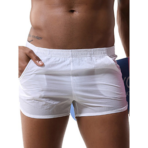 

Men's Basic Boxers Underwear - Normal Low Waist White Black Orange S M L