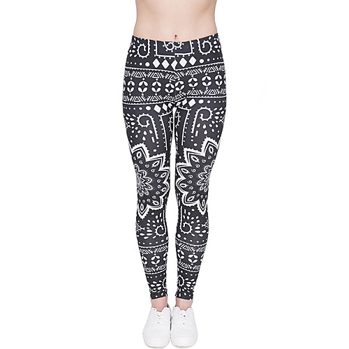 

Women's Yoga Pants 3D Print Black Elastane Yoga Running Fitness Tights Leggings Sport Activewear Quick Dry Tummy Control Butt Lift Moisture Wicking High Elasticity Skinny
