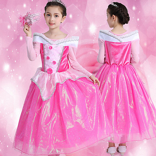 

Princess Sleeping beauty Aurora Dress Flower Girl Dress Girls' Movie Cosplay A-Line Slip Pink Dress Children's Day Masquerade Tulle Polyester