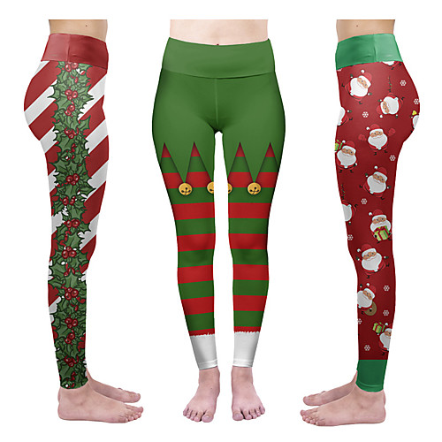

Women's High Waist Yoga Pants 3D Print Black Purple Red Army Green Dark Red Elastane Yoga Running Fitness Tights Leggings Sport Activewear Tummy Control Butt Lift Moisture Wicking Power Flex High