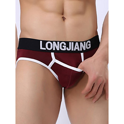 

Men's Basic Briefs Underwear - Normal Mid Waist Wine White Black S M L