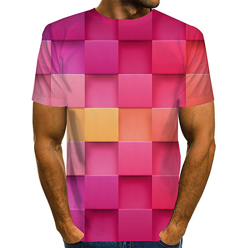 

Men's Graphic 3D Print Sun Flower Print T-shirt Basic Exaggerated Daily Round Neck Blue / Purple / Red / Yellow / Green / Short Sleeve
