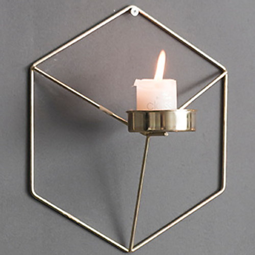 

Nordic simple wrought iron geometric candle holder wall decoration decoration creative home 21x18x12.5cm