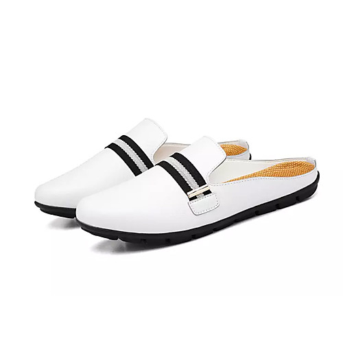 

Men's Summer Casual Daily Clogs & Mules PU Non-slipping White / Black