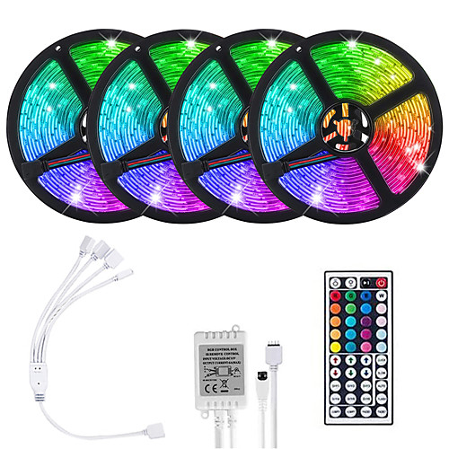 

LOENDE 4x5M Flexible LED Light Strips Light Sets RGB Tiktok Lights 1200 LEDs SMD5050 10mm 1 set RGB Tiktok Lights Christmas New Year's Cuttable Party Decorative 12 V