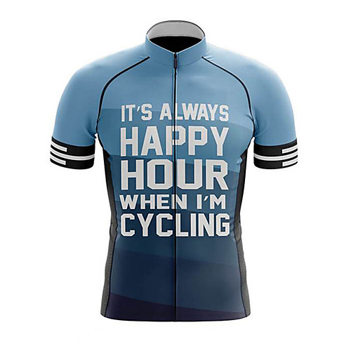 

21Grams Men's Short Sleeve Cycling Jersey Black / Blue Gradient Bike Jersey Top Mountain Bike MTB Road Bike Cycling UV Resistant Breathable Quick Dry Sports Clothing Apparel / Stretchy