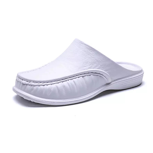 

Men's Summer Casual Daily Clogs & Mules PU Non-slipping White / Black / Khaki