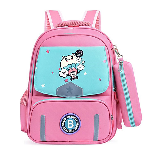 

Large Capacity Oxford Zipper Commuter Backpack Cartoon Daily Blue / Purple / Light Purple