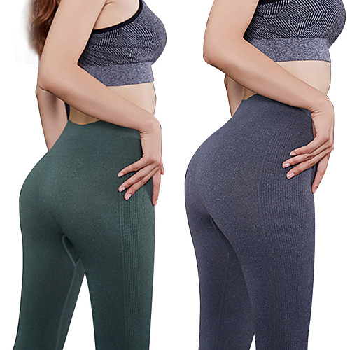 

Women's High Waist Leggings Running Tights Compression Pants Modal Sports Bottoms Running Jogging Training Breathable Quick Dry Tummy Control Solid Colored Orange Blue Light Gray Military Green