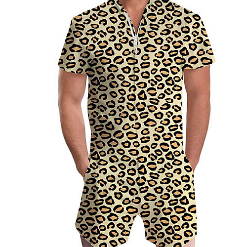 

Men's Basic Yellow Romper Onesie, Leopard Print US32 / UK32 / EU40 US34 / UK34 / EU42 US36 / UK36 / EU44