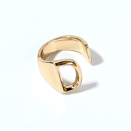 

Women's Men Women Ring 1pc Gold Silver Alloy Round Party Evening Formal Jewelry Alphabet Shape Wearable
