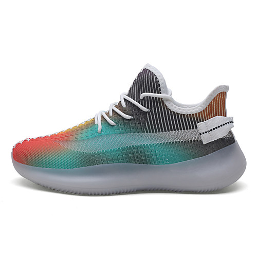 

Men's Spring / Fall Daily Outdoor Trainers / Athletic Shoes Running Shoes / Walking Shoes Tissage Volant Breathable Non-slipping Shock Absorbing Black / Green / Rainbow