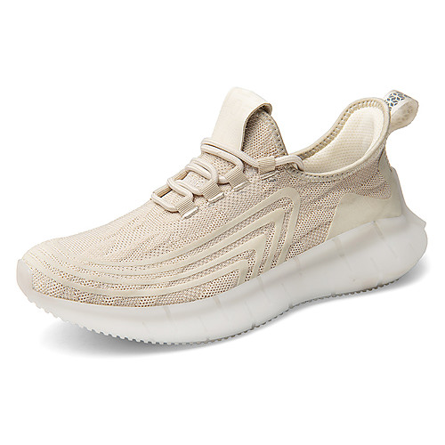 

Men's Fall Sporty / Casual Daily Outdoor Trainers / Athletic Shoes Running Shoes / Walking Shoes Tissage Volant Breathable Non-slipping Shock Absorbing White / Black / Beige Color Block