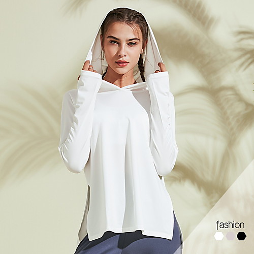 

Women's Yoga Top Solid Color White Black Pink Running Fitness Gym Workout Hoodie Long Sleeve Sport Activewear Breathable Quick Dry Comfortable Stretchy