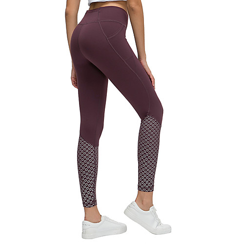 

Women's High Waist Yoga Pants Fashion Black Purple Green Gray Elastane Running Fitness Gym Workout Tights Leggings Sport Activewear Comfort Tummy Control Butt Lift Moisture Wicking Power Flex High