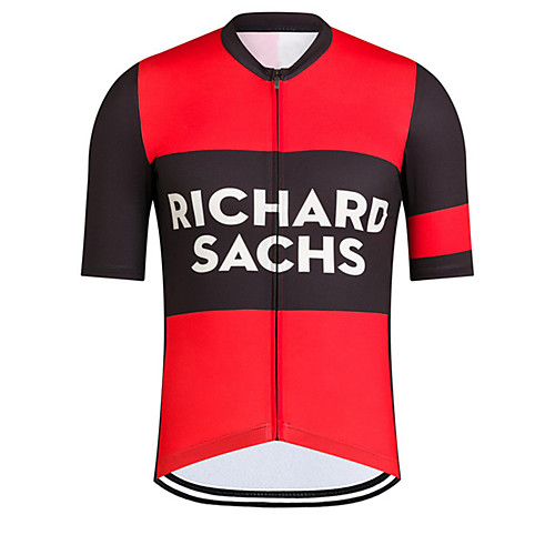 

21Grams Men's Short Sleeve Cycling Jersey Polyester Black / Red Patchwork Bike Jersey Top Mountain Bike MTB Road Bike Cycling UV Resistant Breathable Quick Dry Sports Clothing Apparel / Stretchy