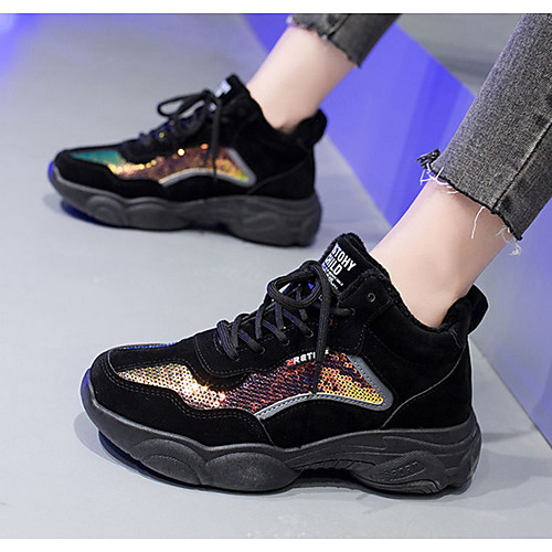 

Women's Trainers / Athletic Shoes Spring & Summer / Fall & Winter Flat Heel Round Toe Daily PU Black / Brown / Rainbow