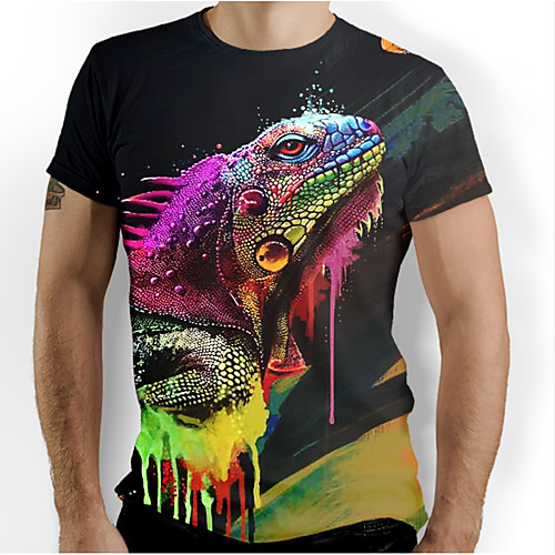 

Men's Rainbow Graphic Print T-shirt Daily Rainbow