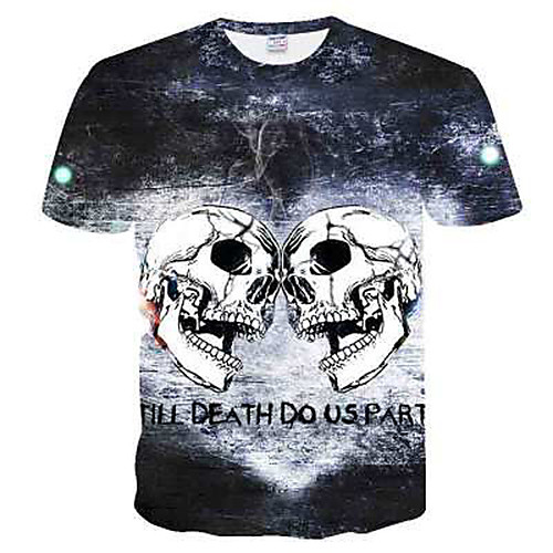

Men's 3D T-shirt Basic Daily Round Neck Black / Short Sleeve