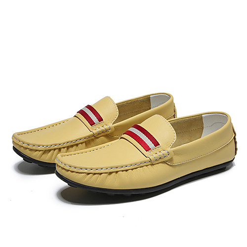 

Men's Summer Classic / Casual Wedding Daily Loafers & Slip-Ons Walking Shoes Faux Leather Breathable Non-slipping Wear Proof Booties / Ankle Boots Yellow