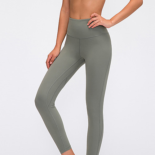 

Women's High Waist Yoga Pants Solid Color Black Green Gray Elastane Running Fitness Gym Workout Tights Leggings Sport Activewear Breathable Tummy Control Butt Lift Moisture Wicking High Elasticity