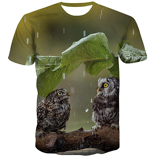 

Men's Plus Size 3D Print T-shirt Street chic Daily Round Neck Rainbow / Short Sleeve