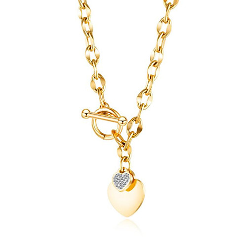 

Women's Pendant Necklace Classic Heart Fashion Titanium Steel Champagne Gold 50 cm Necklace Jewelry 1pc For
