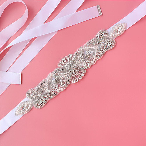 

Satin / Tulle Wedding / Party / Evening Sash With Imitation Pearl / Belt / Appliques Women's Sashes