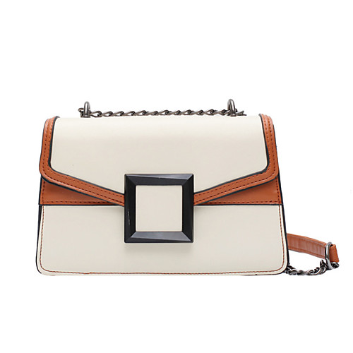

Women's Chain Polyester / PU Crossbody Bag Solid Color White / Brown / Black