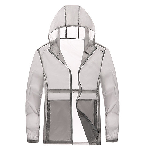 

Men's Hiking Skin Jacket Hiking Jacket Summer Outdoor Windproof Sunscreen Breathable Quick Dry Jacket Top Elastane Single Slider Running Hunting Fishing White / Light Grey / Dark Blue / Light Blue