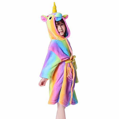 

Kid's Kigurumi Pajamas Bathrobe Oodie Unicorn Flying Horse Onesie Pajamas Flannelette Rainbow Cosplay For Boys and Girls Animal Sleepwear Cartoon Festival / Holiday Costumes