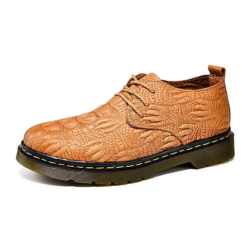 

Men's Spring & Summer Casual Daily Oxfords PU Non-slipping Black / Brown