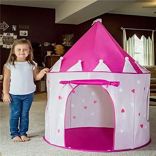

Play Tent & Tunnel Playhouse Tent Kids Play Tent Castle Teepee Castle Princess Star Foldable Glow in the Dark Convenient Polyester Polyester Microfiber Indoor Outdoor Spring Summer Fall 3 years All