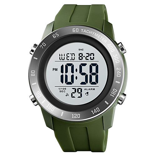 

SKMEI Men's Digital Watch Digital Modern Style Sporty Silicone Black / Green 50 m Military Calendar / date / day Chronograph Digital Outdoor Fashion - Green Black Black / White One Year Battery Life