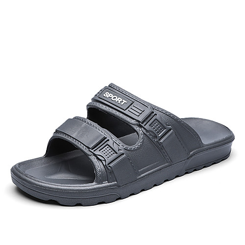 

Men's Summer Casual Daily Slippers & Flip-Flops PU Non-slipping Black / Blue / Brown