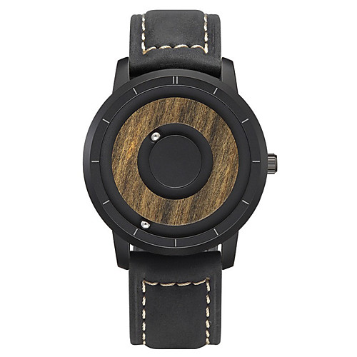 

Men's Sport Watch Quartz Genuine Leather Day Date Analog Fashion Cool - Black Brown One Year Battery Life