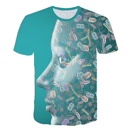 

Men's 3D Print T-shirt Daily Round Neck Green / Short Sleeve